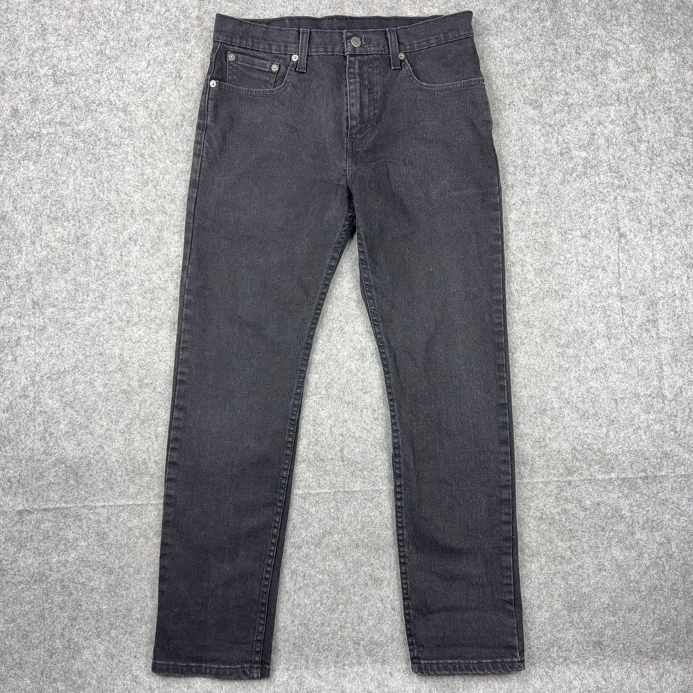 Levi's Jeans Mens 30x30 Black 502 Regular Taper Fit Faded Denim Pants Workwear